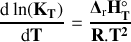 \mathbf{\frac{\textrm d\ln(K_T)}{\textrm dT}=\frac{\Delta_\textrm rH^{\circ}_T}{R.T^2}}