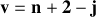 \mathbf{v = n + 2 - j}